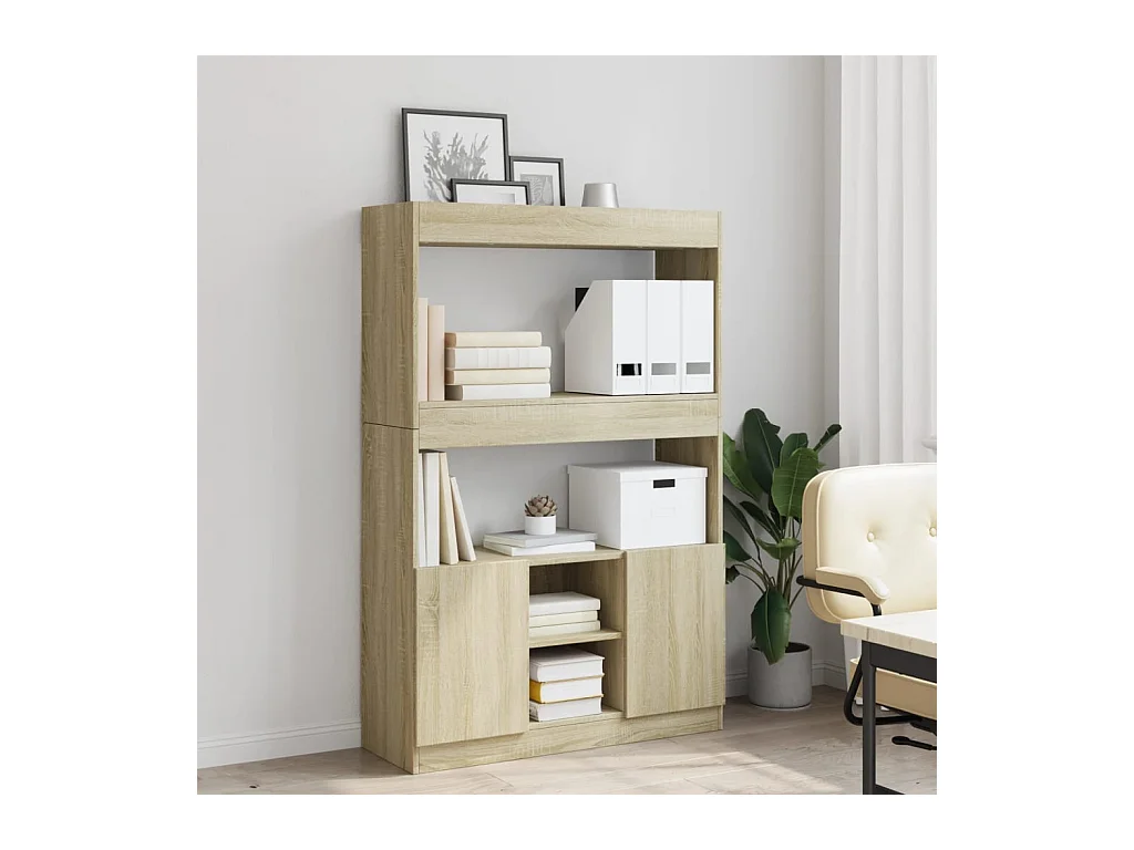 Bibliothèque chêne sonoma 92x33x140 cm bois d'ingénierie