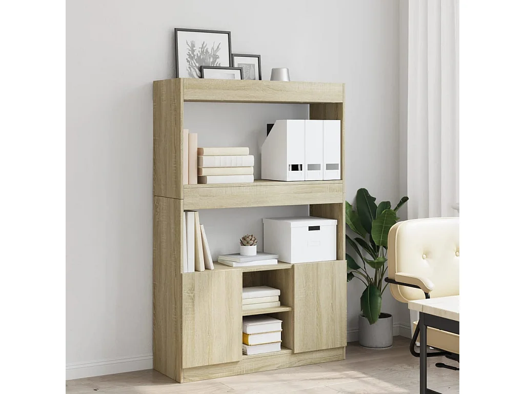 Bibliothèque chêne sonoma 92x33x140 cm bois d'ingénierie