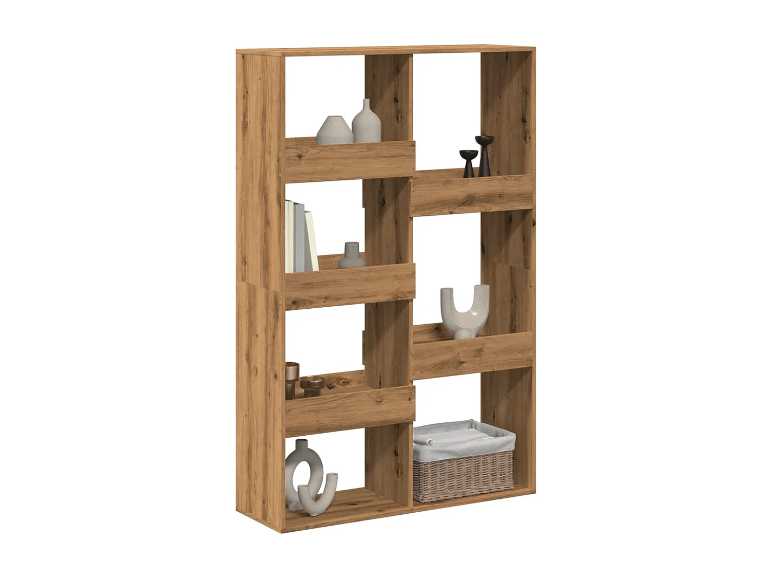 Bibliothèque / Cloison de séparation chêne artisanal bois d'ingénierie