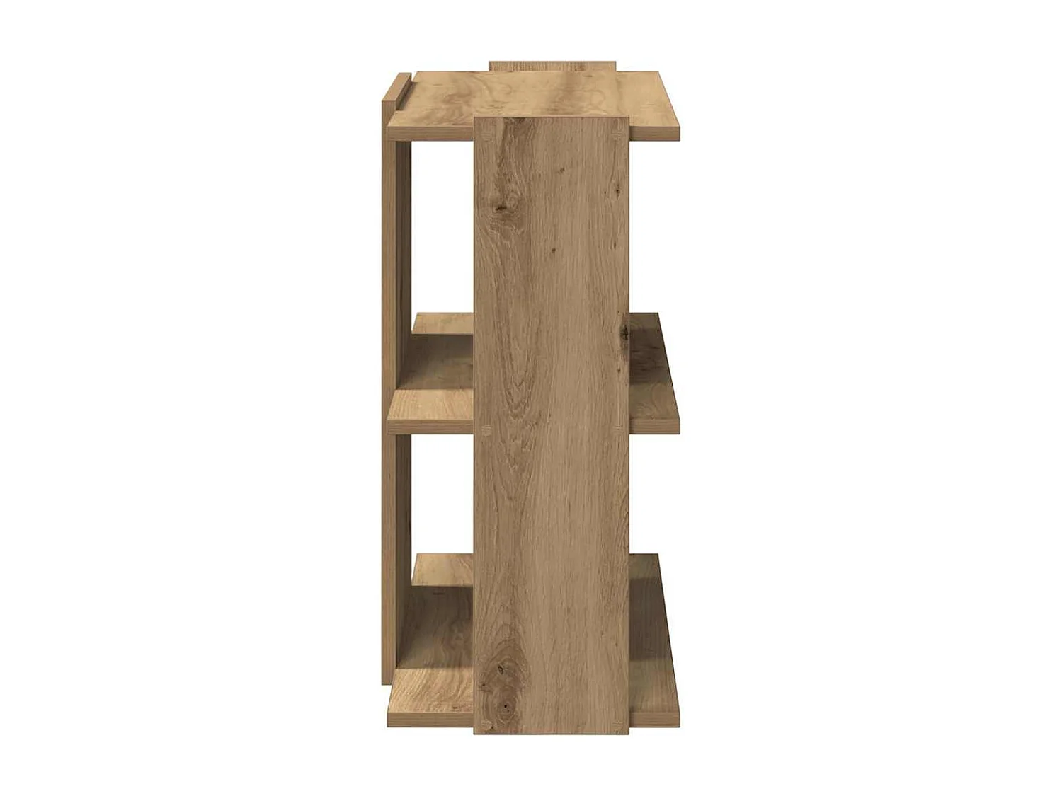 Boekenkast 3-laags 60x30x60 cm bewerkt hout artisanaal eiken