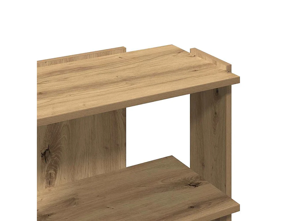 Boekenkast 3-laags 60x30x60 cm bewerkt hout artisanaal eiken