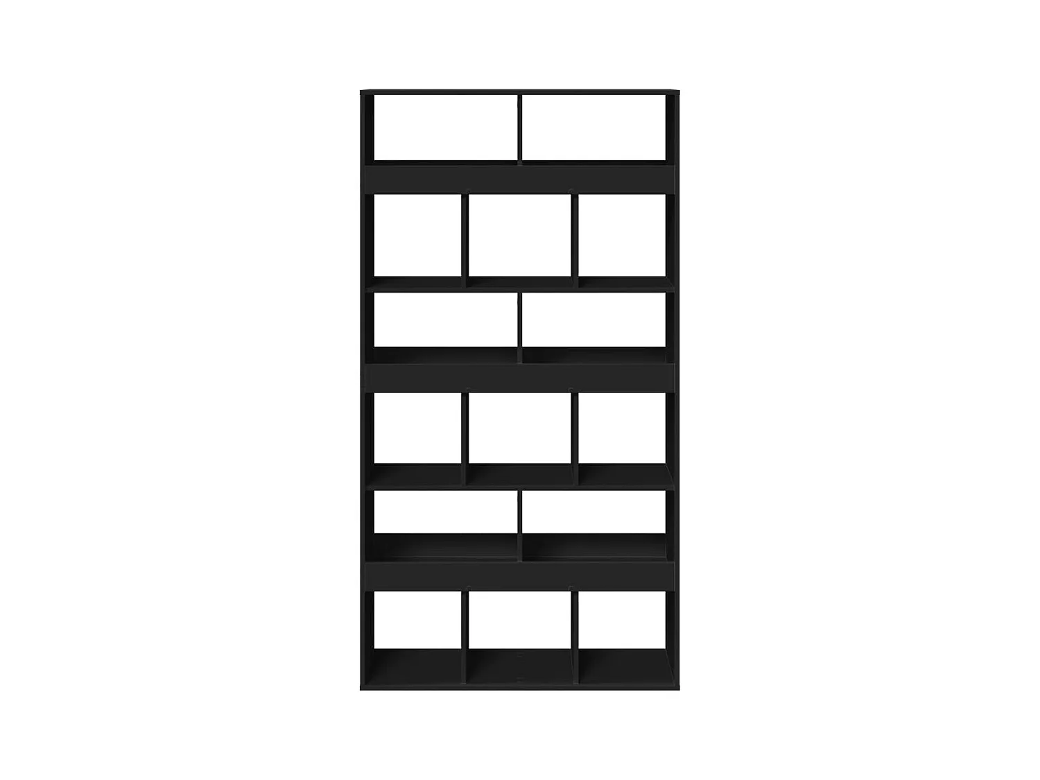 Bibliothèque / Cloison de séparation noir 100x33x187,5 cm bois d'ingénierie