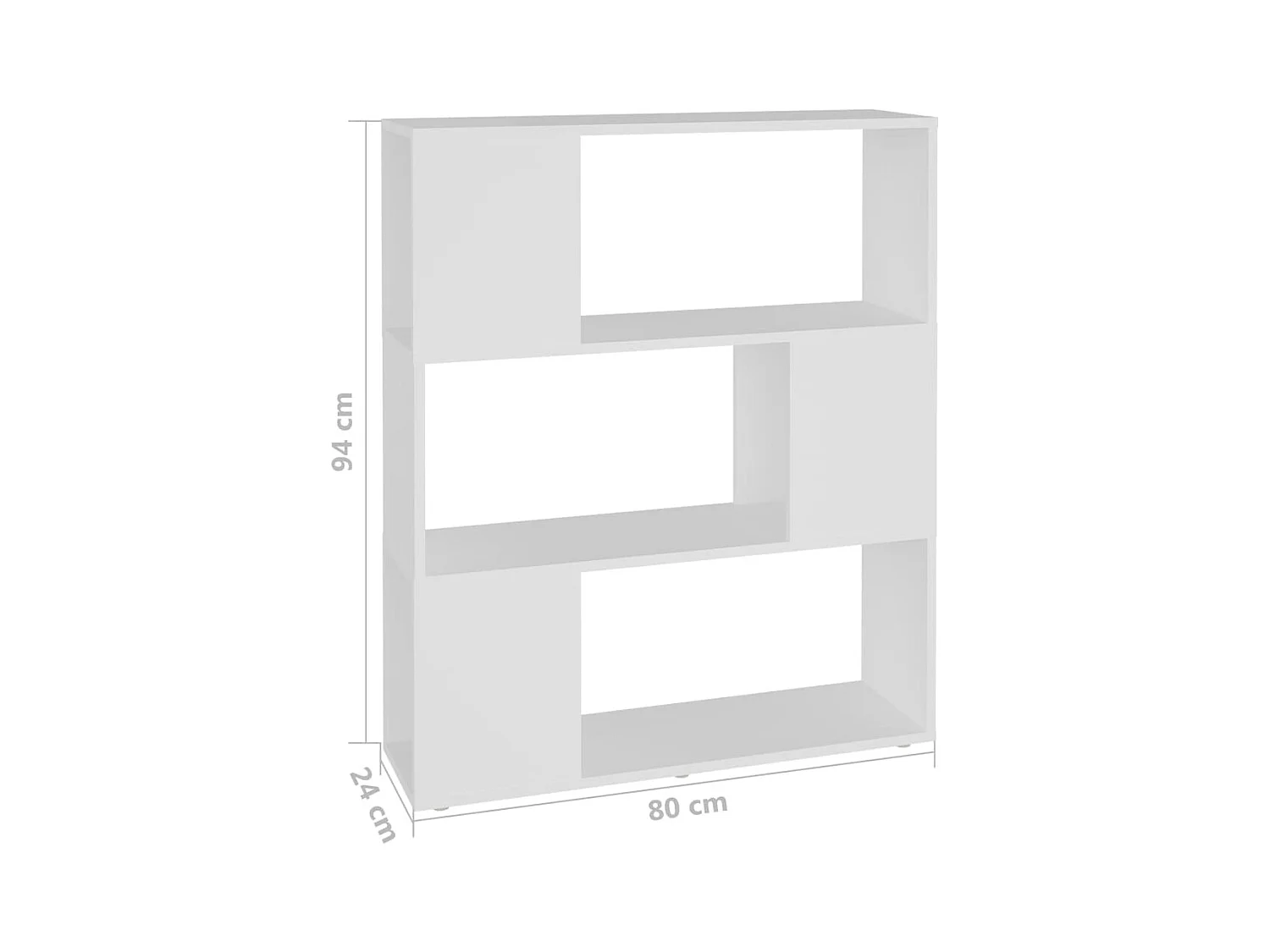 Bibliothèque/Séparateur de pièce Blanc 80x24x94 cm