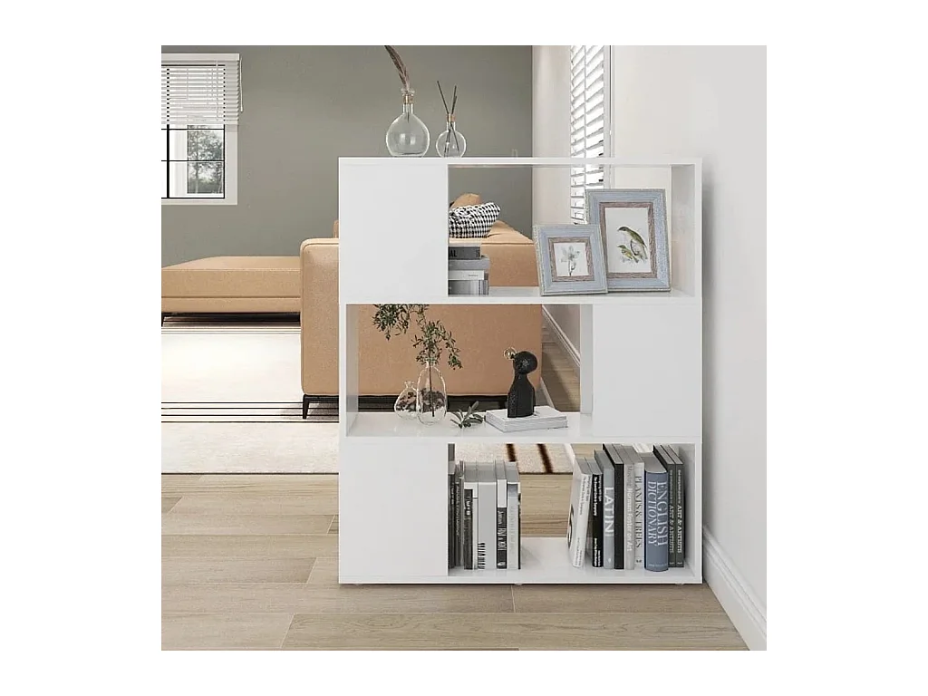 Boekenkast/kamerscherm 80x24x94 cm bewerkt hout wit