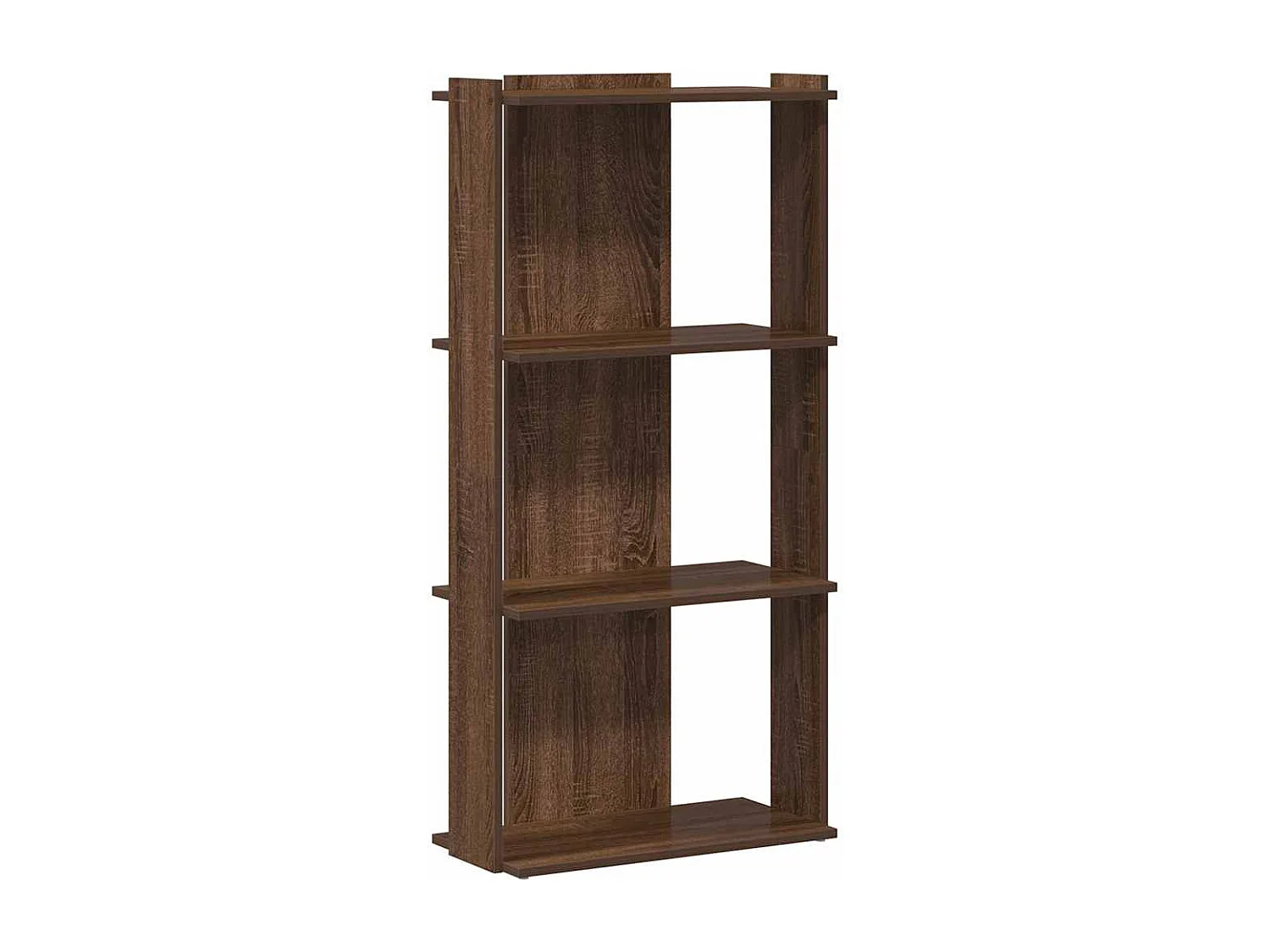 Bibliothèque 3 niveaux chêne marron 60x30x120cm bois ingénierie