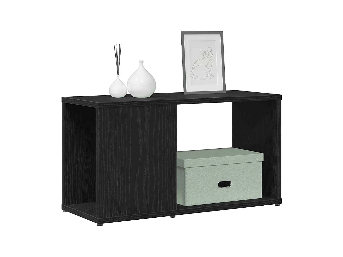 Bibliothèque chêne noir 60x24x32 cm bois d'ingénierie