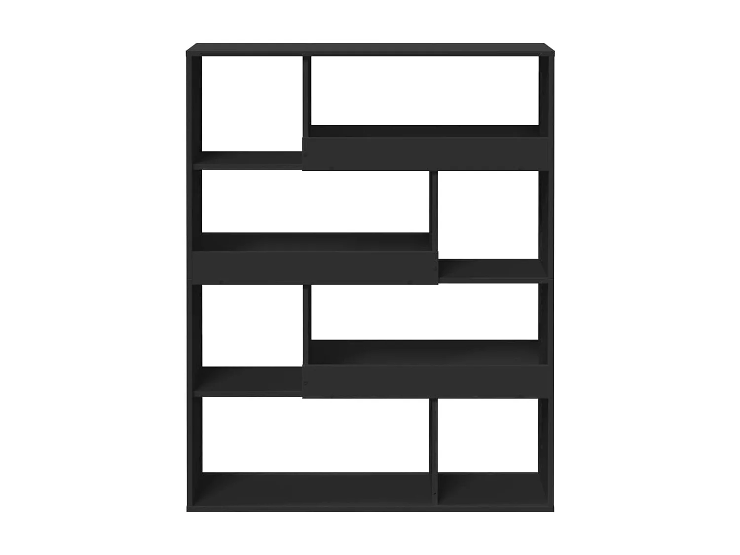 Bibliothèque / Cloison de séparation noir 100x33x125,5 cm bois d'ingénierie