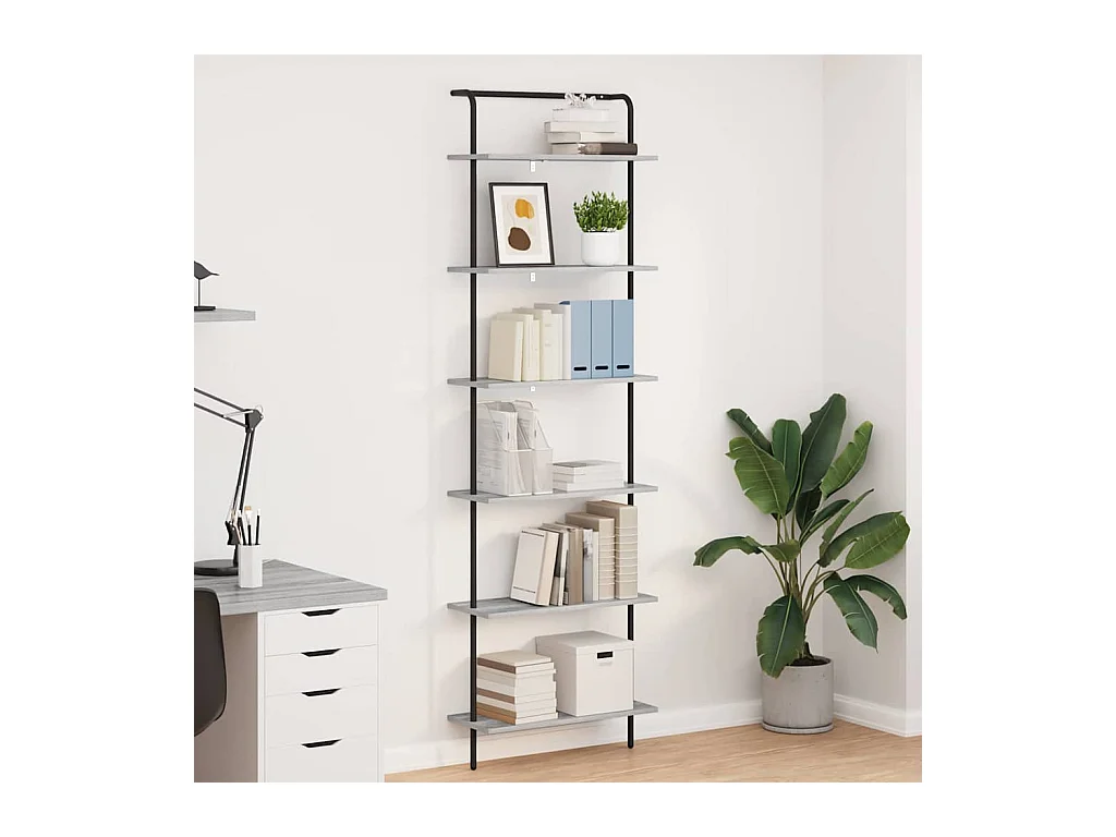 Bibliothèque Sonoma gris 60 x 24 x 203 cm Bois d'ingénierie