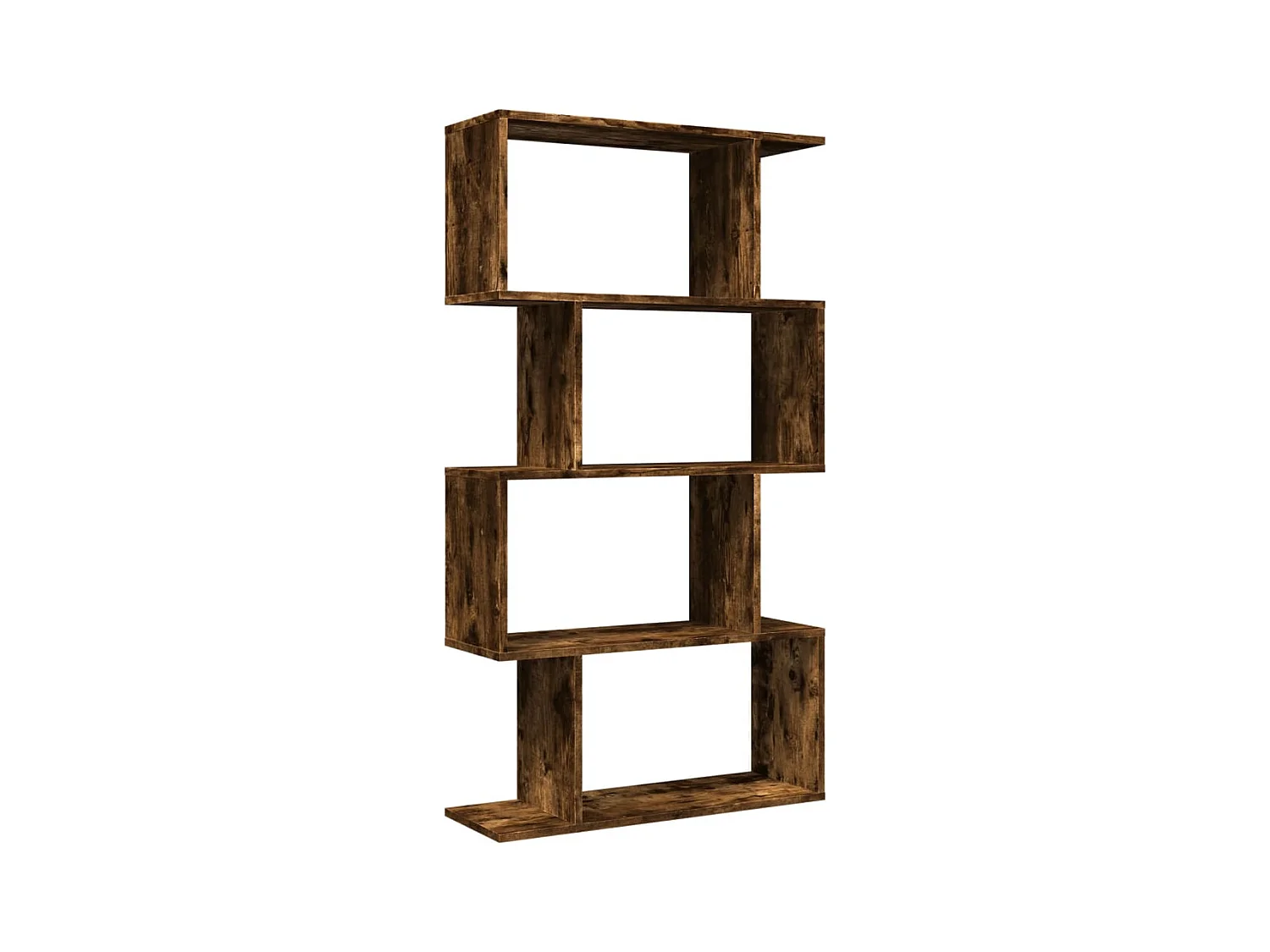 Librería divisora 4 niveles madera roble ahumado 70x24x129 cm