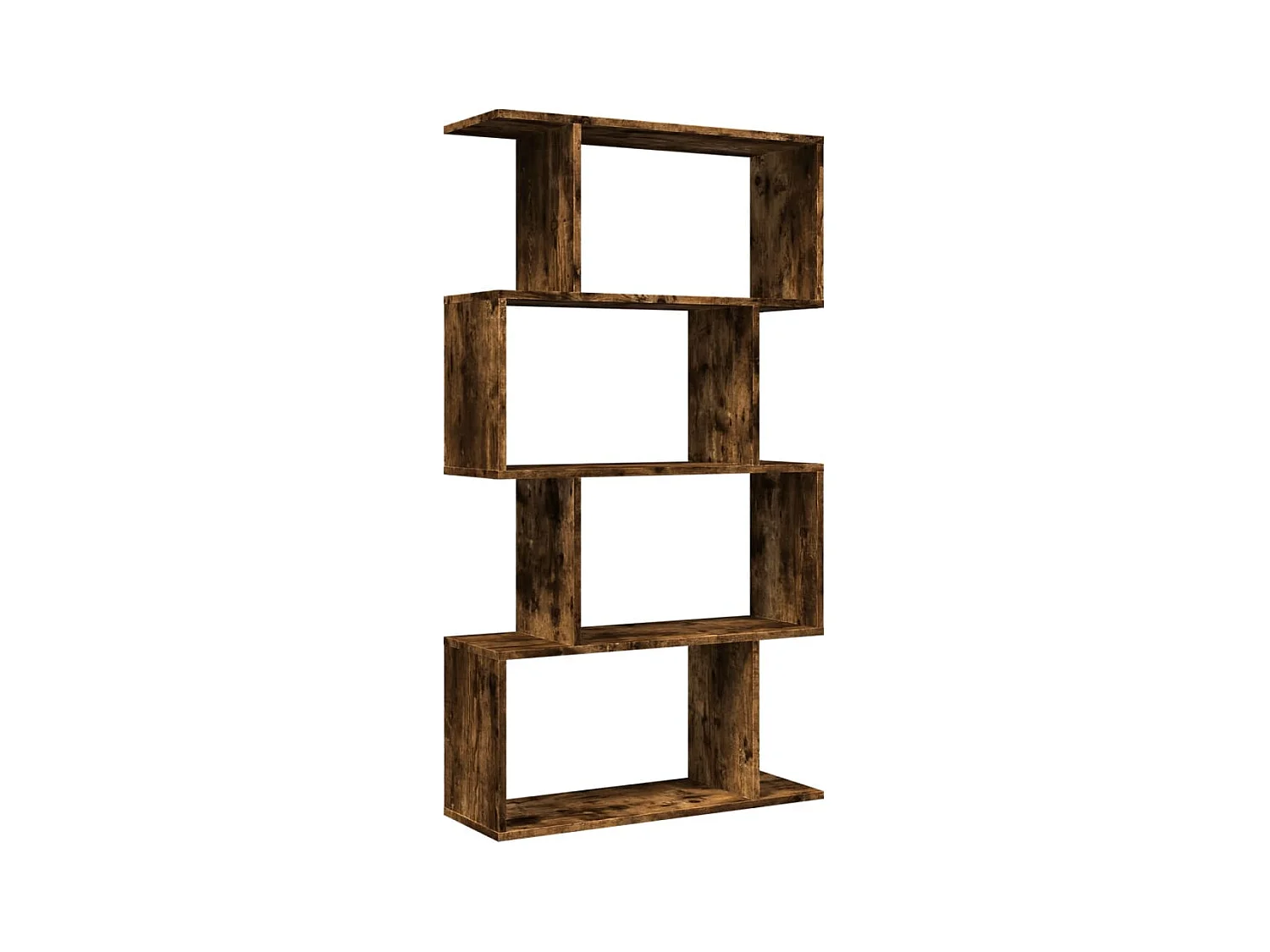 Librería divisora 4 niveles madera roble ahumado 70x24x129 cm