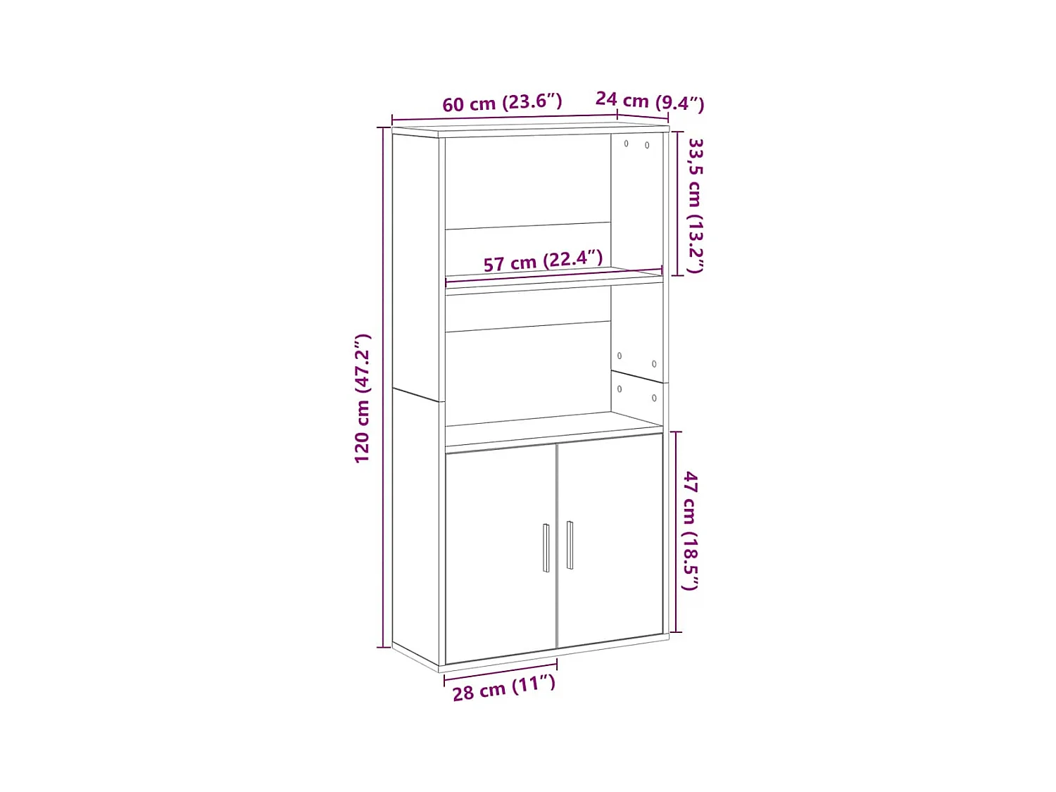 Bibliothèque chêne sonoma 60x24x120 cm bois d'ingénierie