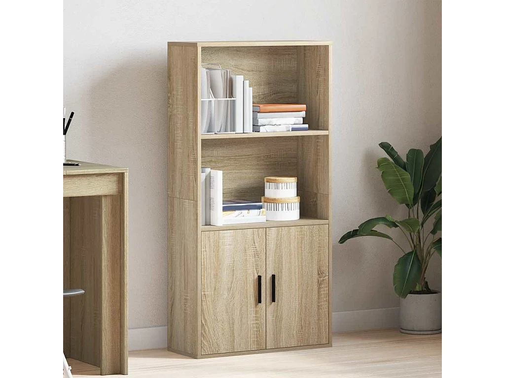 Estantería de madera de ingeniería roble sonoma 60x24x120 cm