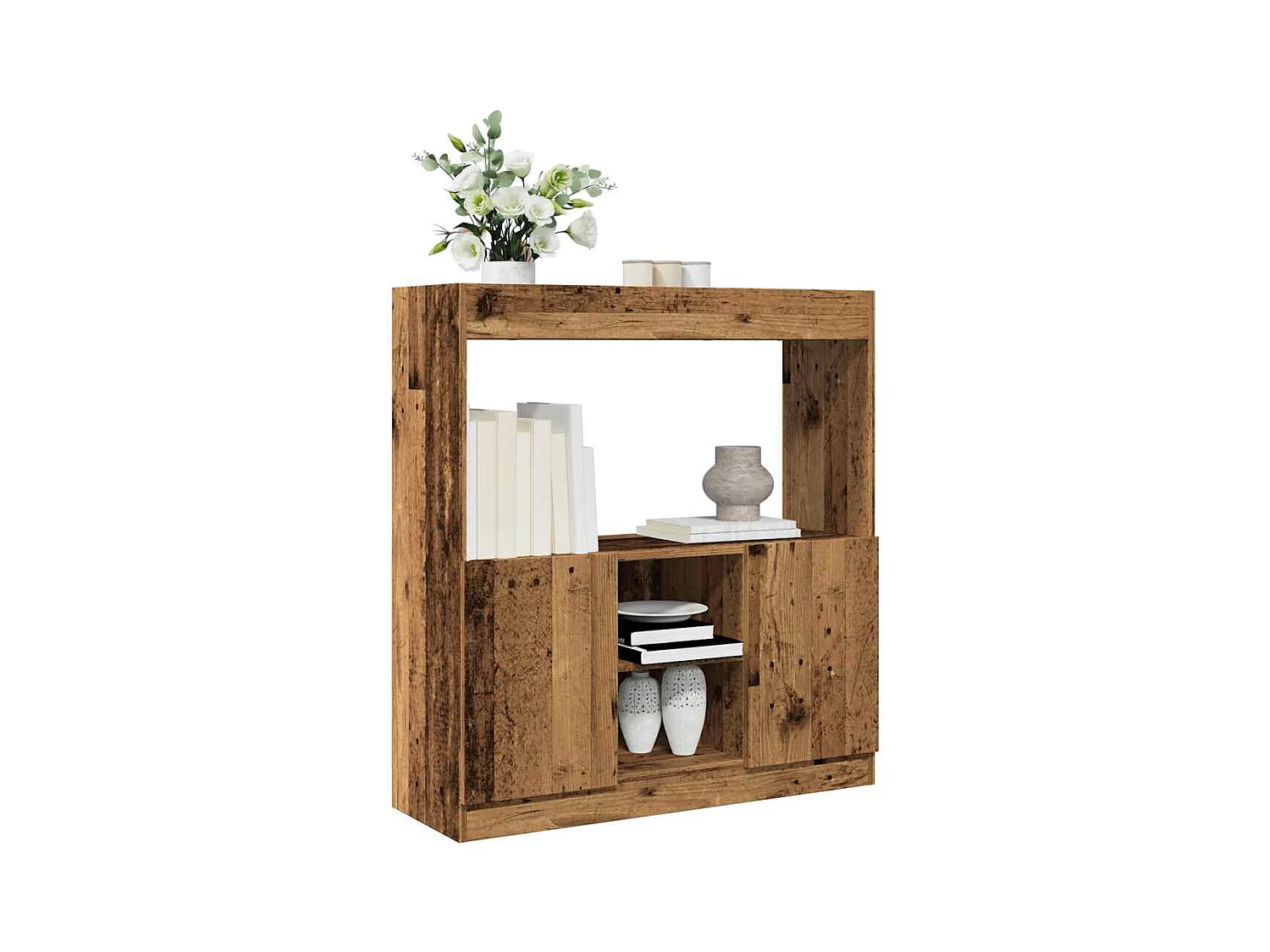 Aparador de madera de ingeniería madera envejecida 92x33x100 cm