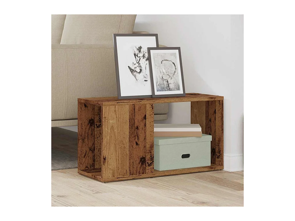 Bibliothèque vieux bois 60x24x32cm bois d'ingénierie