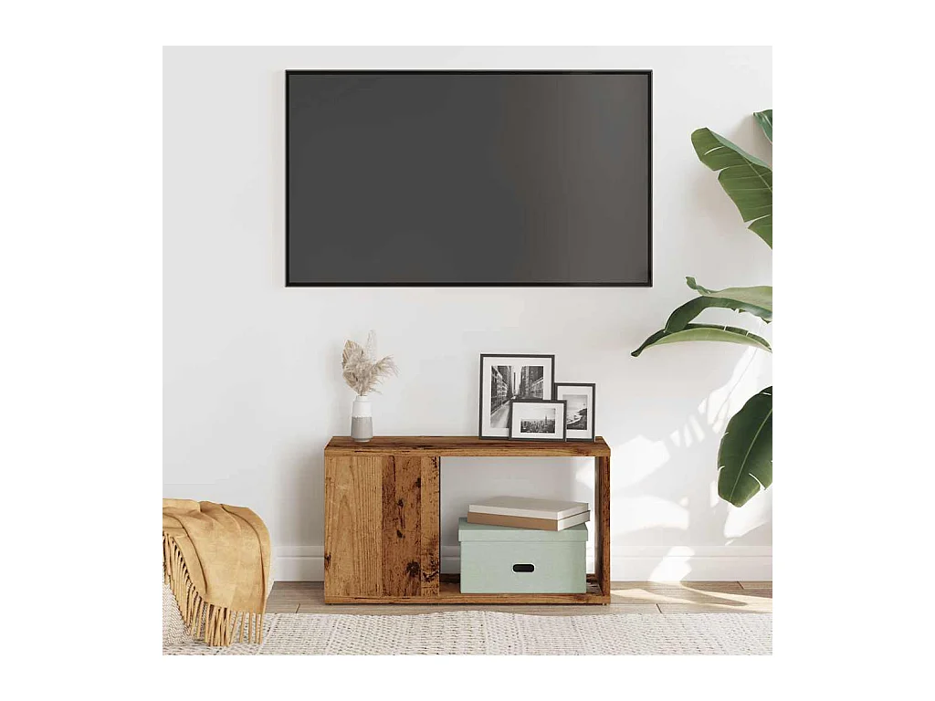 Bibliothèque vieux bois 60x24x32cm bois d'ingénierie