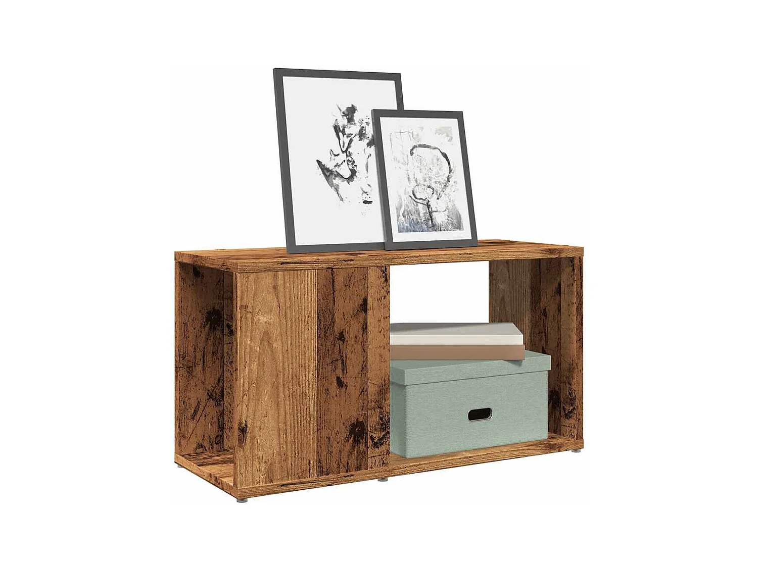 Mueble de TV madera de ingeniería envejecida 60x24x32 cm