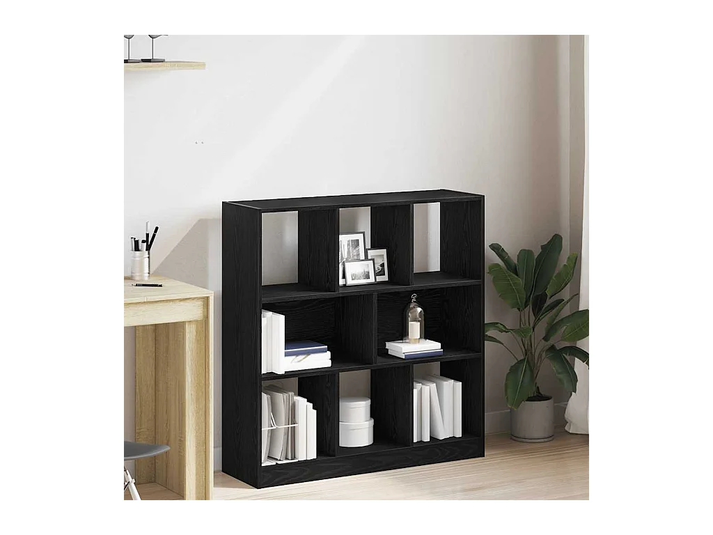 Bibliothèque chêne noir 97,5x29,5x100 cm bois d'ingénierie
