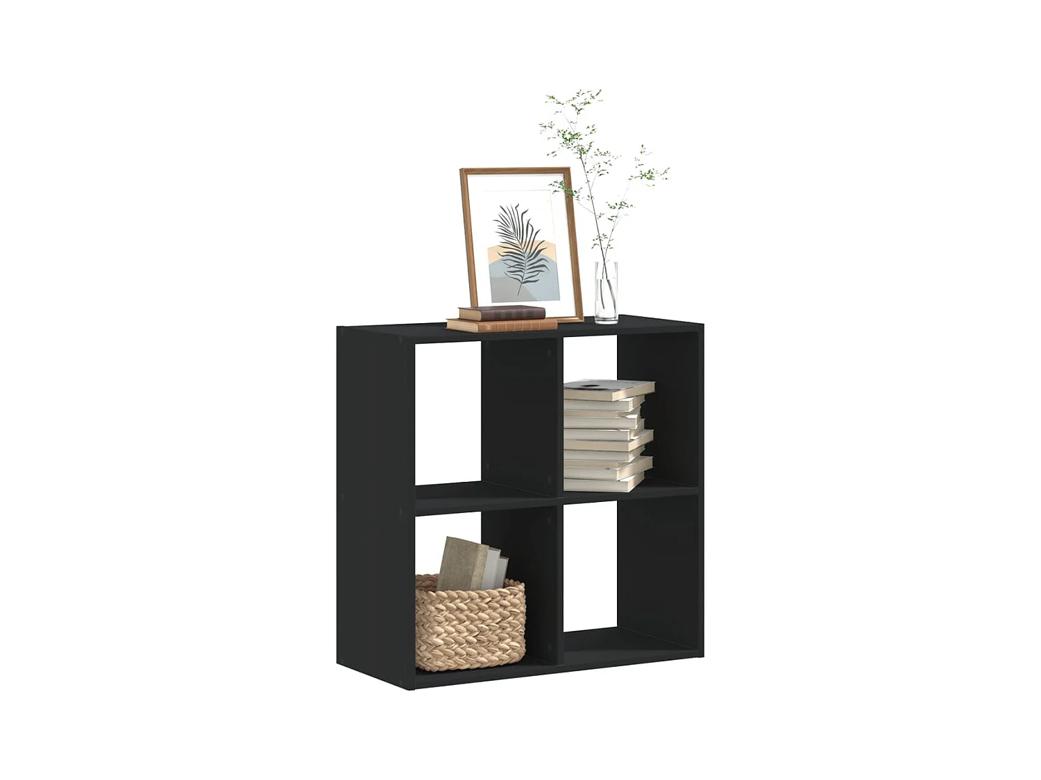 Estantería madera de ingeniería negro 68,5x32x68,5 cm