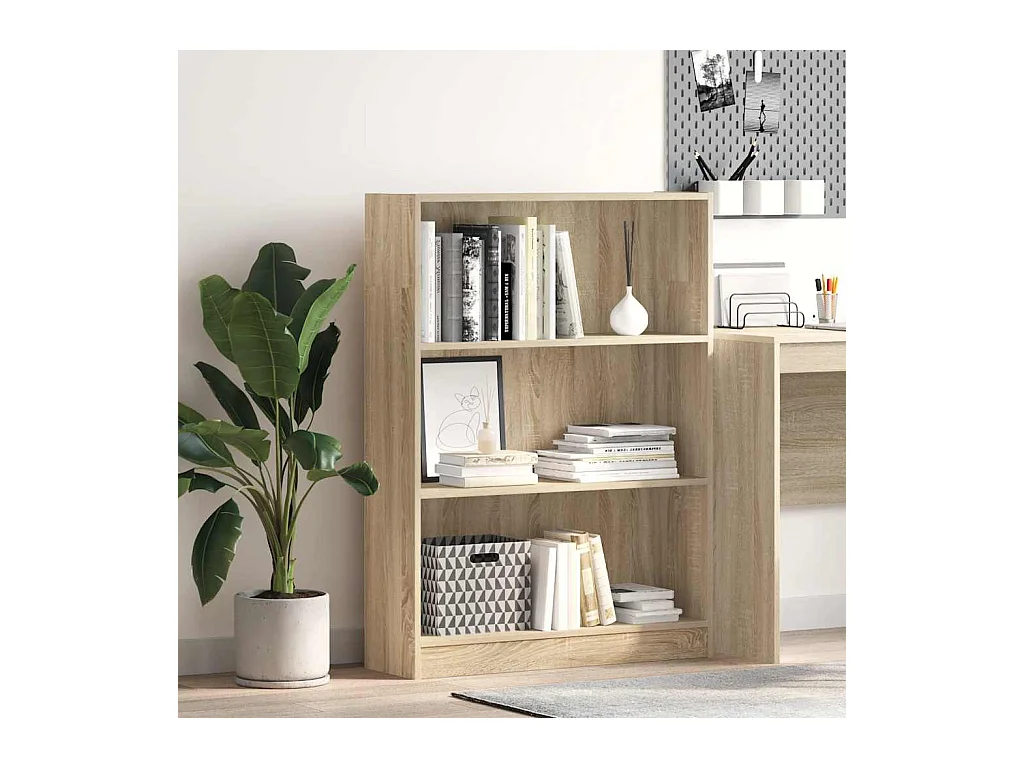 Bibliothèque chêne sonoma 80x24x109 cm bois d'ingénierie