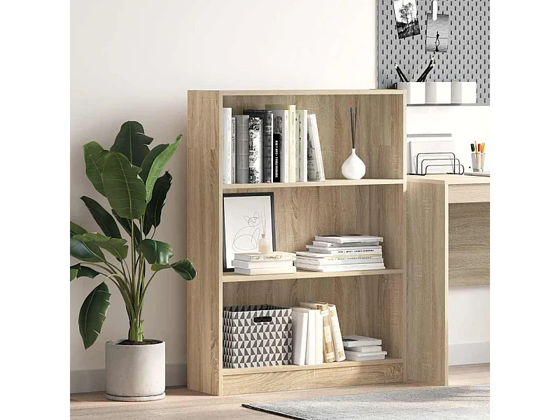 Estantería de madera de ingeniería roble Sonoma 80x24x109 cm