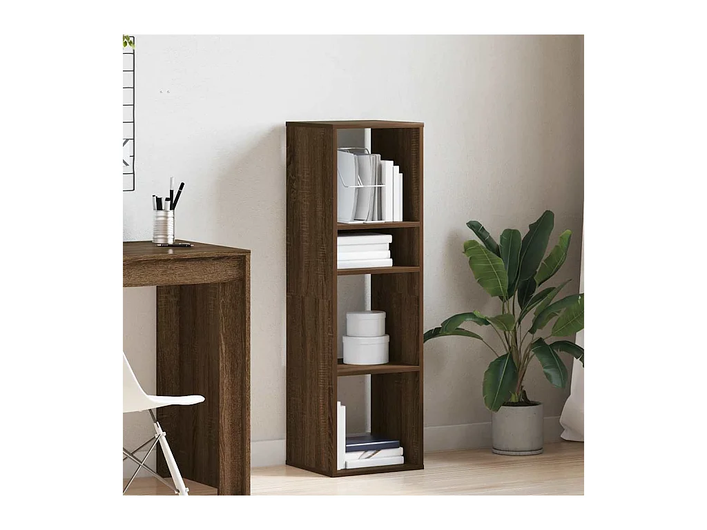 Bibliothèque chêne marron 34x31x112 cm bois d'ingénierie