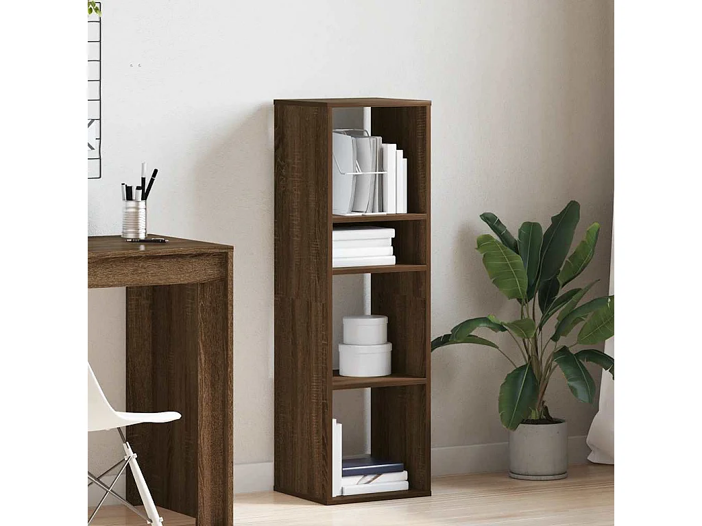 Bibliothèque chêne marron 34x31x112 cm bois d'ingénierie