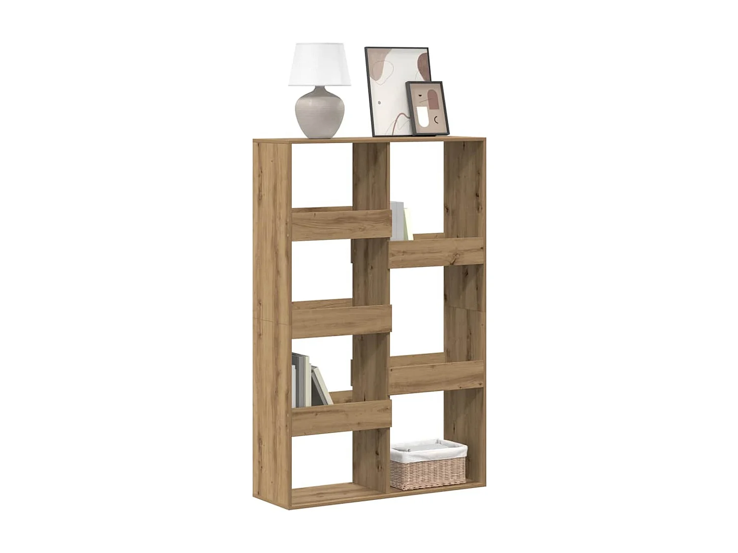 Bibliothèque chêne artisanal 100x33x155,5 cm bois d'ingénierie