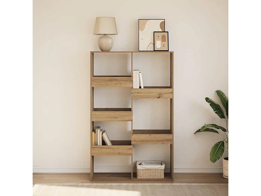 Bibliothèque chêne artisanal 100x33x155,5 cm bois d'ingénierie