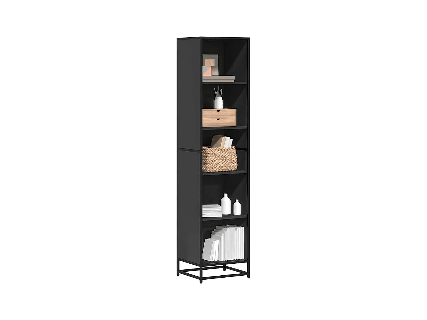 Estantería madera ingeniería negra 40x35x170,5 cm