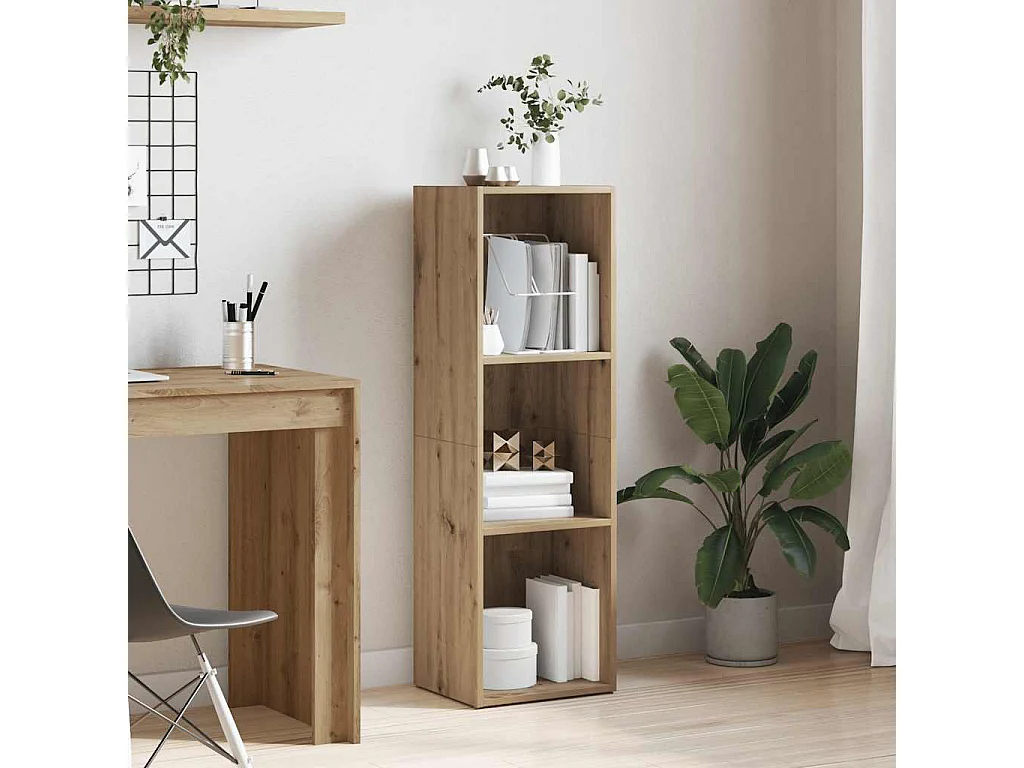 Bibliothèque chêne artisanal 36x30x114 cm bois d'ingénierie