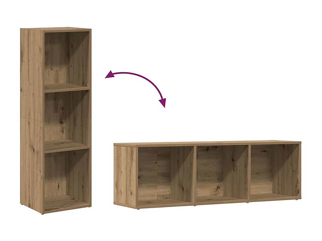 Bibliothèque chêne artisanal 36x30x114 cm bois d'ingénierie