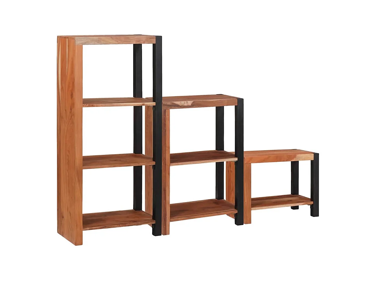 Bibliothèque 3 pièces Marron 50 x 30 x 110 cm Bois d'acacia massif