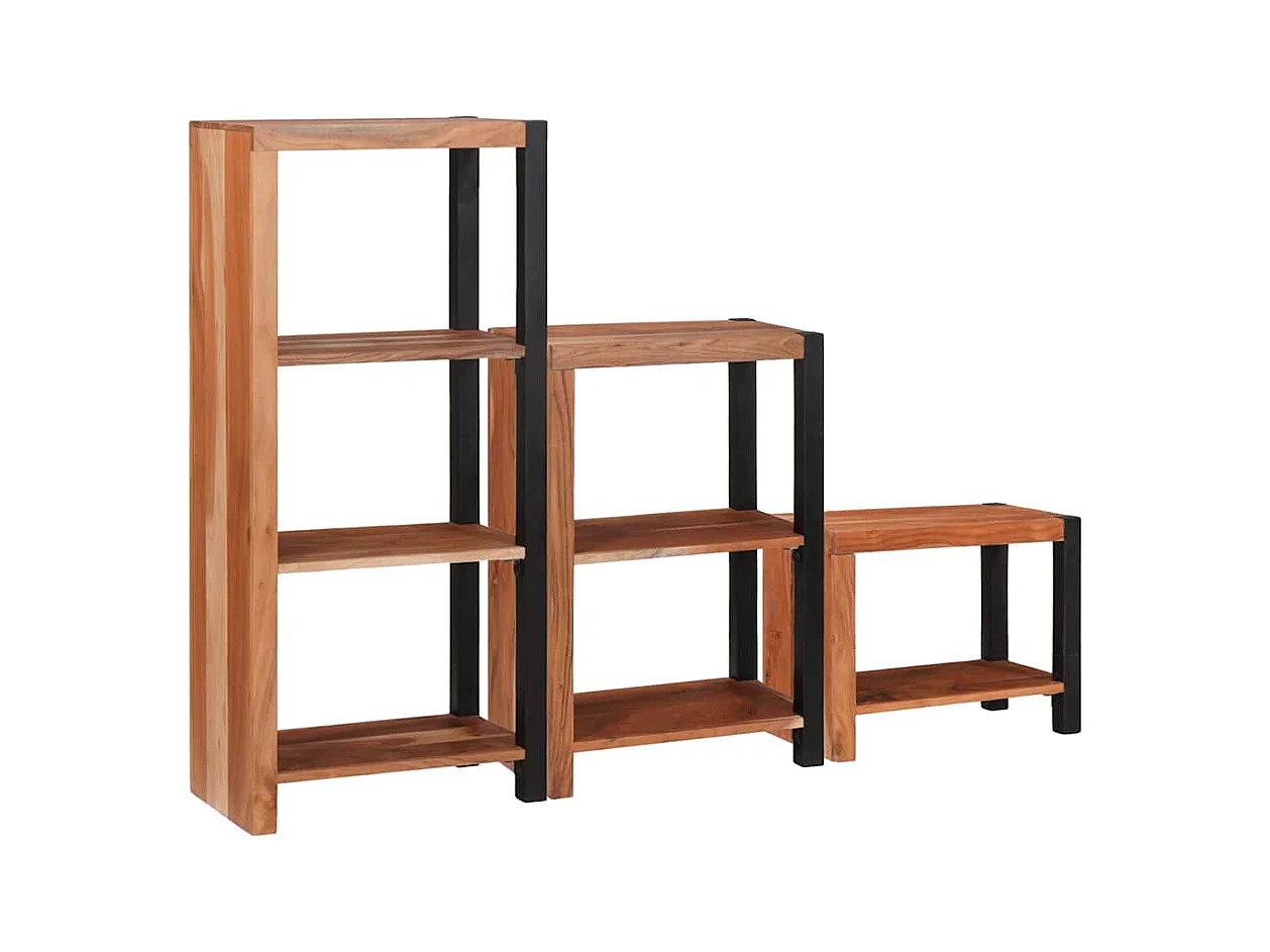 Bibliothèque 3 pièces Marron 50 x 30 x 110 cm Bois d'acacia massif