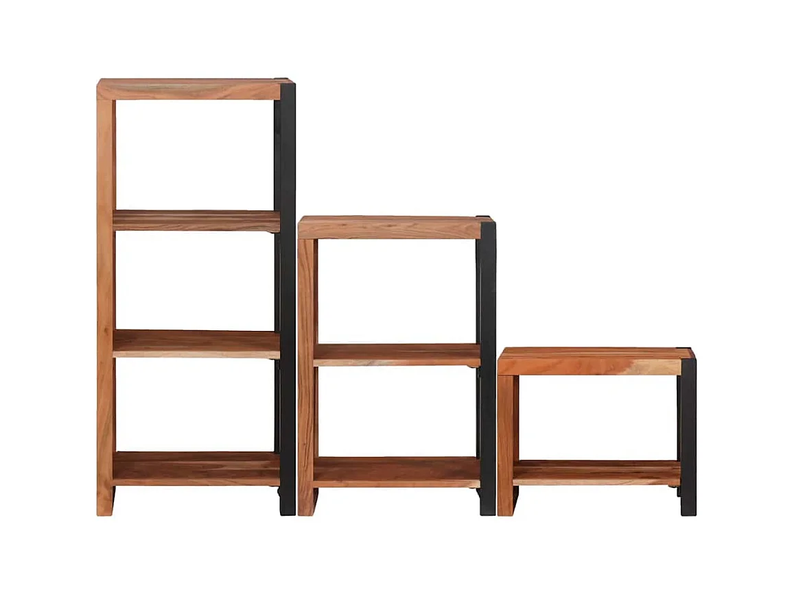 Bibliothèque 3 pièces Marron 50 x 30 x 110 cm Bois d'acacia massif