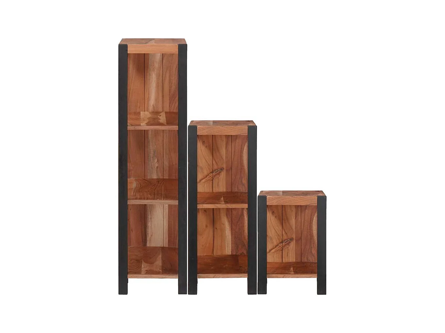 Bibliothèque 3 pièces Marron 50 x 30 x 110 cm Bois d'acacia massif
