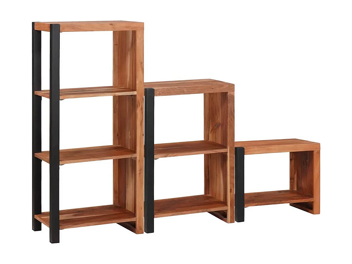 Bibliothèque 3 pièces Marron 50 x 30 x 110 cm Bois d'acacia massif