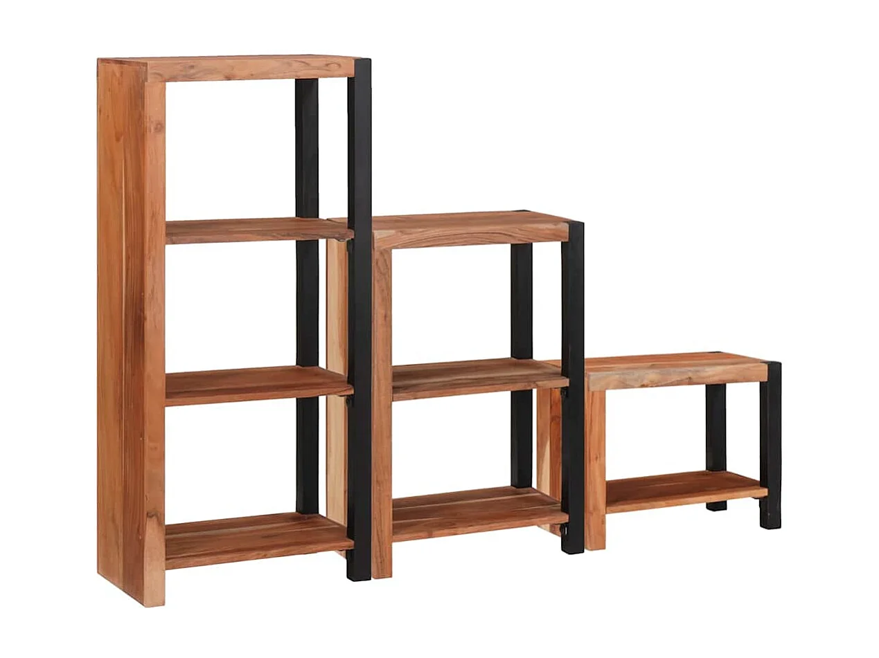 Bibliothèque 3 pièces Marron 50 x 30 x 110 cm Bois d'acacia massif