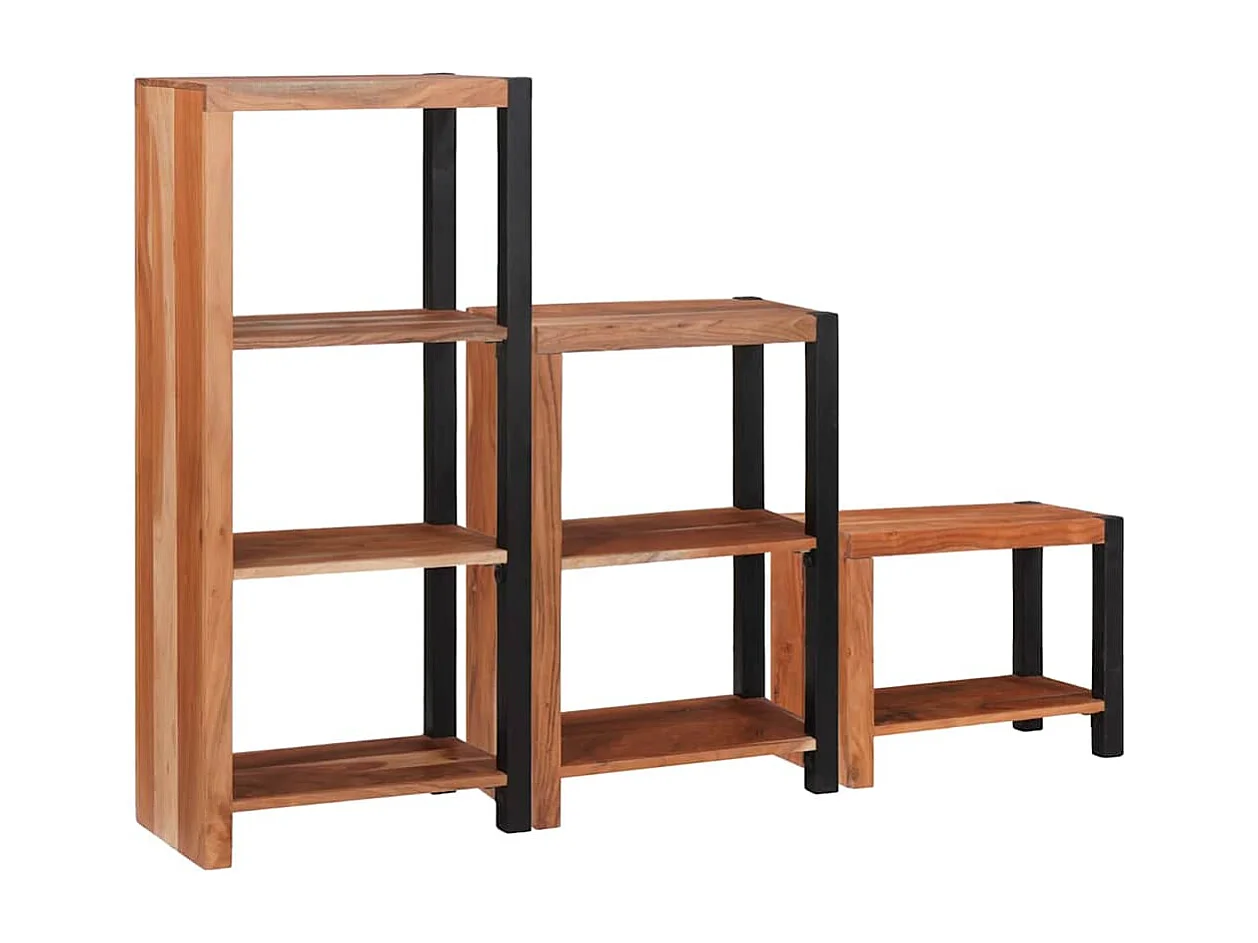 Bibliothèque 3 pièces Marron 50 x 30 x 110 cm Bois d'acacia massif