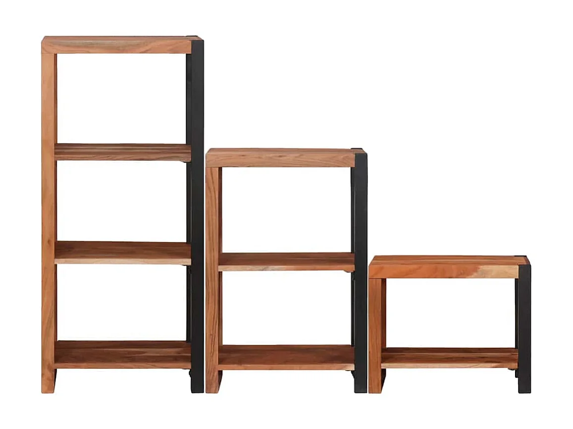 Bibliothèque 3 pièces Marron 50 x 30 x 110 cm Bois d'acacia massif