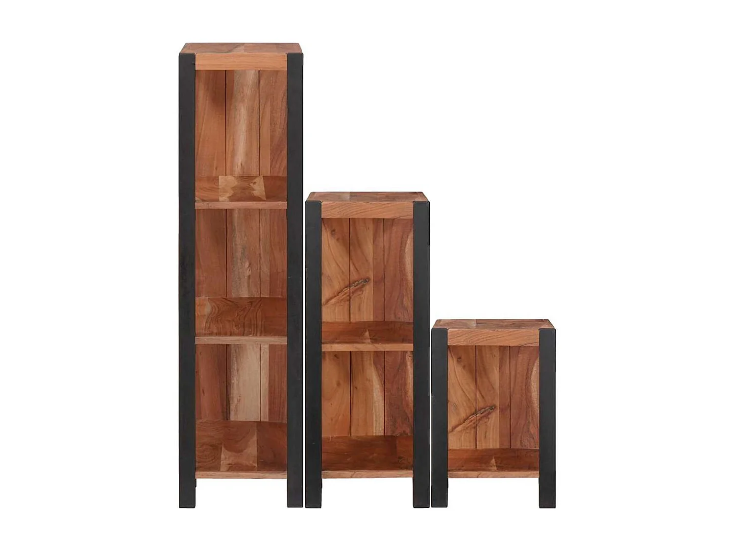 Bibliothèque 3 pièces Marron 50 x 30 x 110 cm Bois d'acacia massif