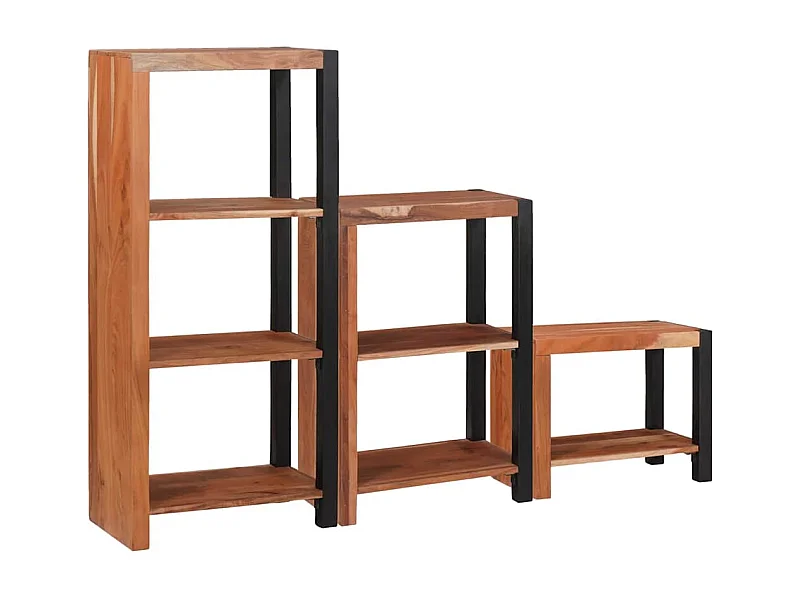 Bibliothèque 3 pièces Marron 50 x 30 x 110 cm Bois d'acacia massif