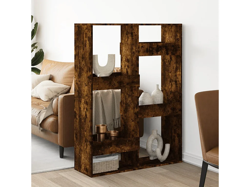 Bibliothèque / Cloison de séparation chêne fumé100x33x135 cm bois d'ingénierie