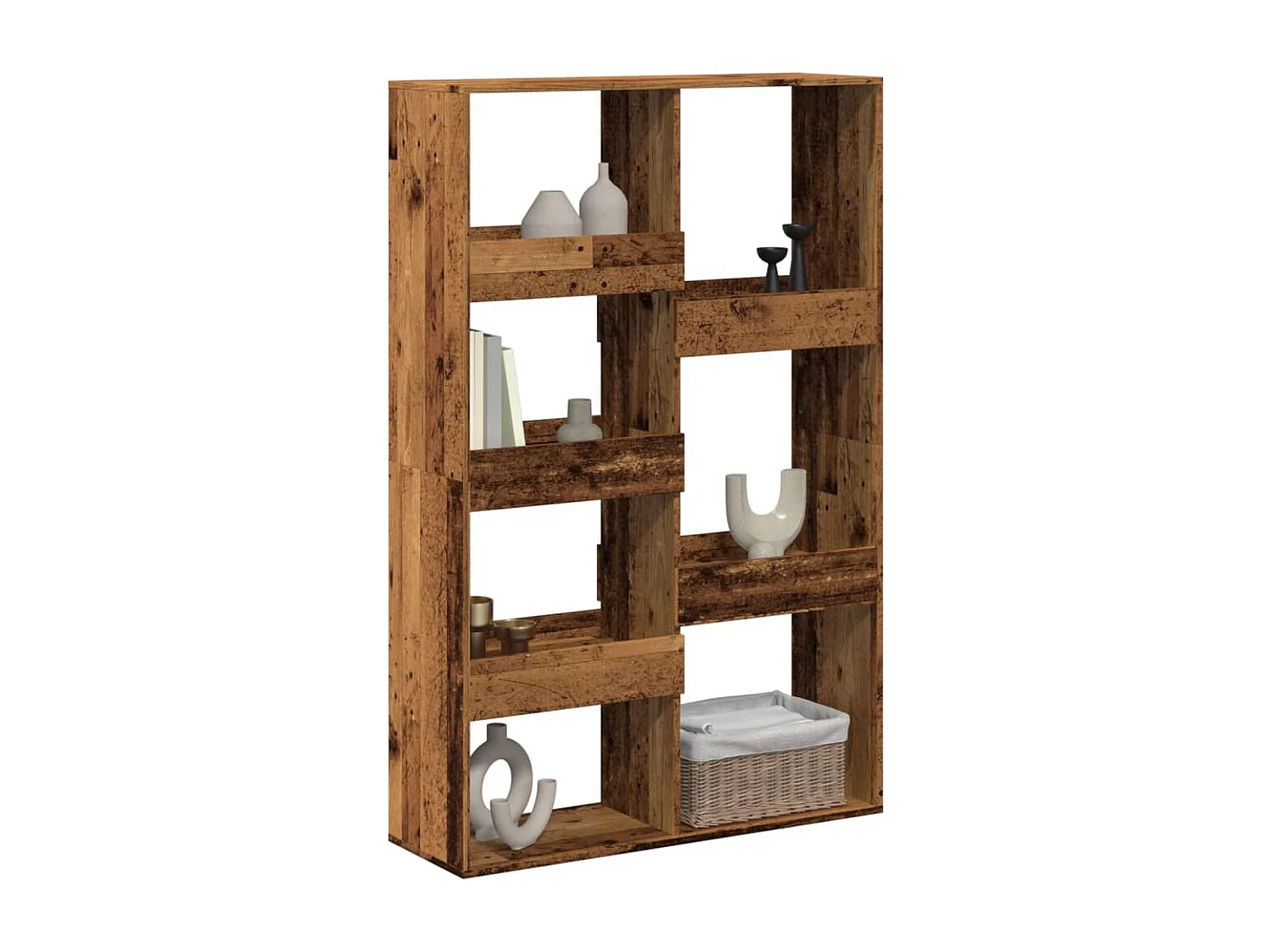 Bibliothèque / Cloison de séparation vieux bois 100x33x155,5cm bois ingénierie