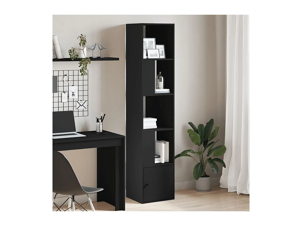 Bibliothèque noir 40x36x189 cm bois d'ingénierie