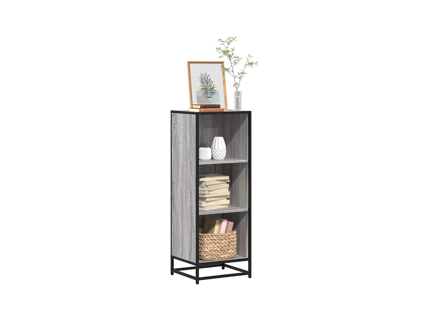 Estantería madera de ingeniería color gris sonoma 40x35x107,5cm