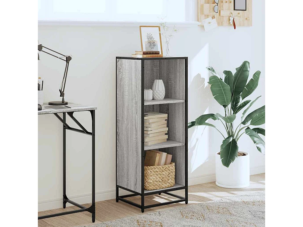Bibliothèque sonoma gris 40x35x107,5 cm bois d'ingénierie