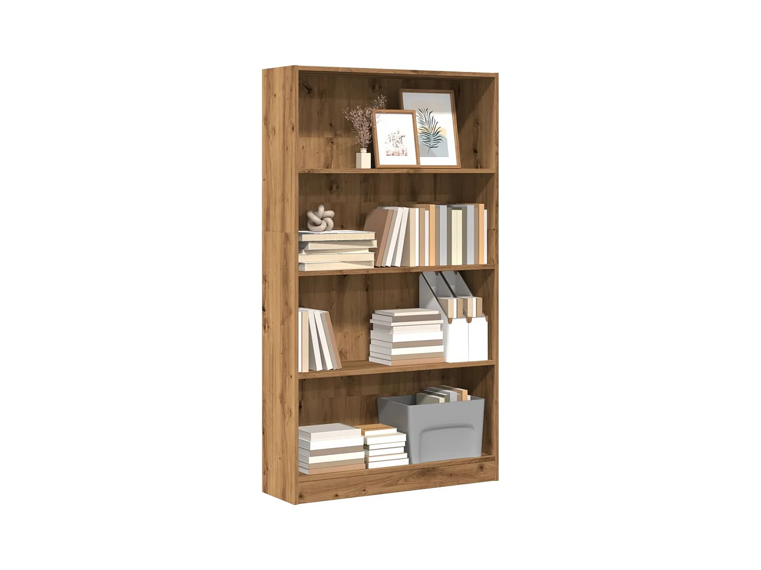 Estantería de madera de ingeniería roble artesanal 80x24x143 cm