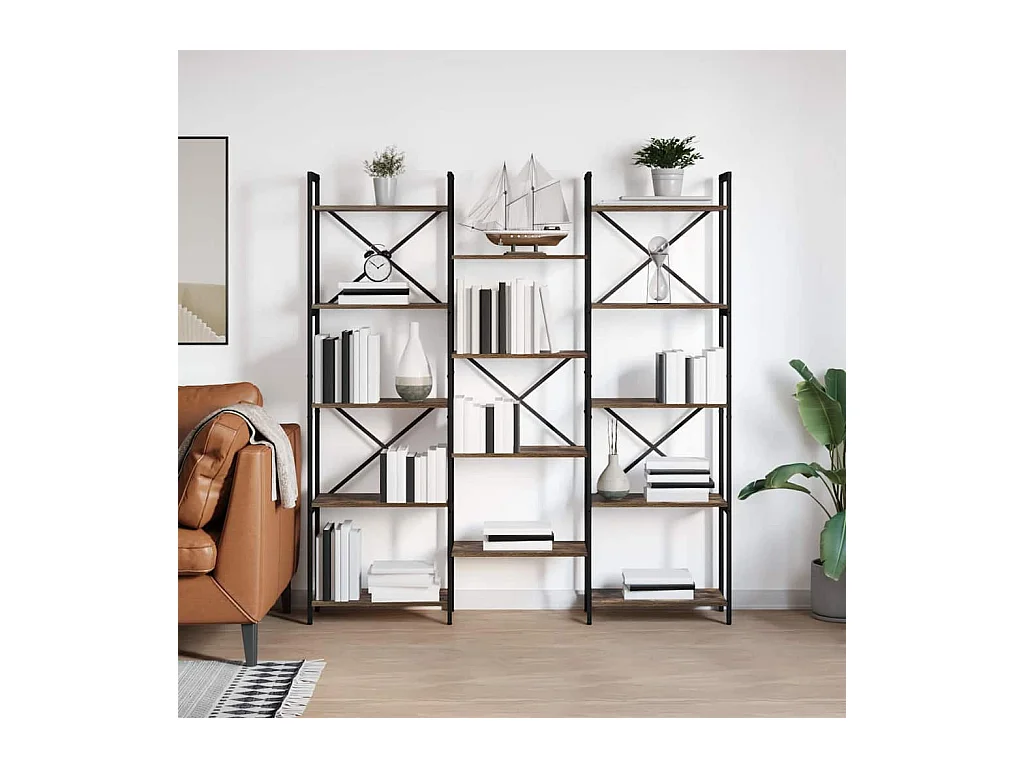 Bibliothèque Chêne fumé 156 x 25 x 167.5 cm Bois d'ingénierie