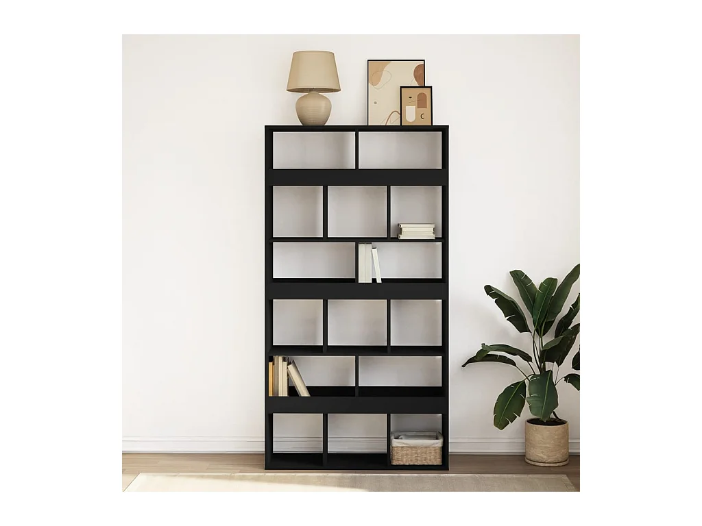 Bibliothèque noir 100x33x187,5 cm bois d'ingénierie
