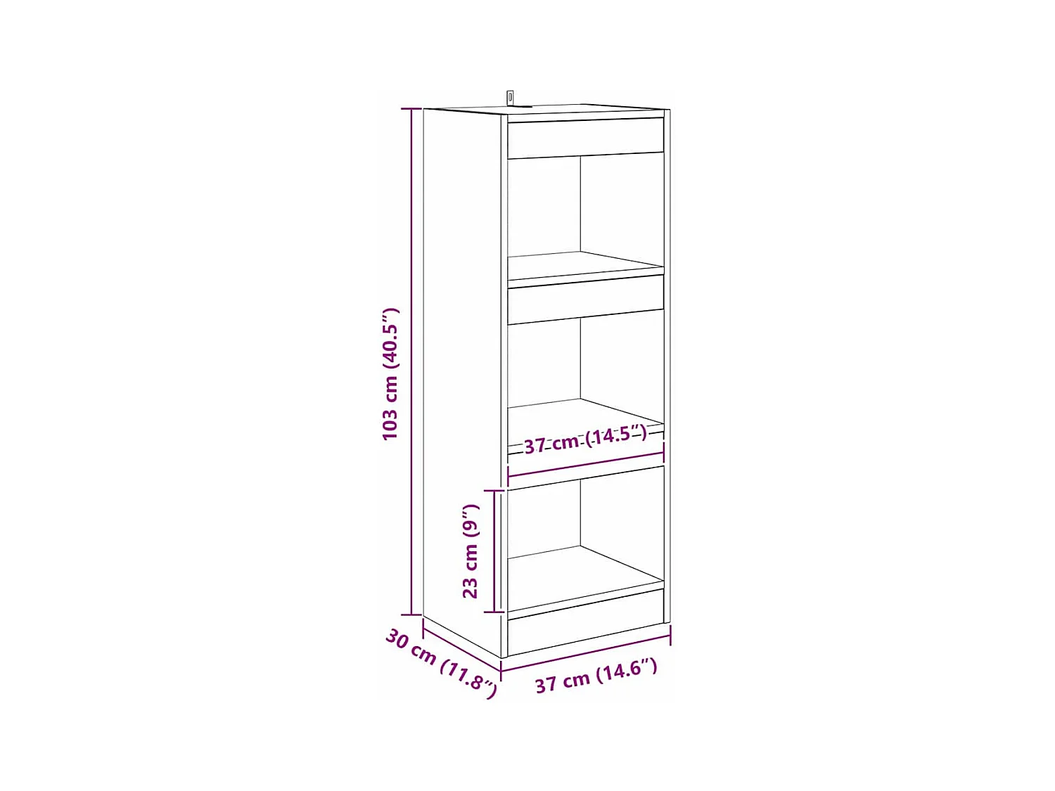 Bibliothèque chêne artisanal 40 x 30 x 103 cm Bois d'ingénierie